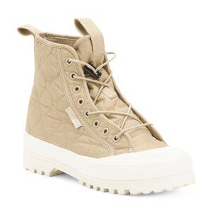 NEW SUPERGA Alpine Quilted High Top Sneakers grey for women 462tmn